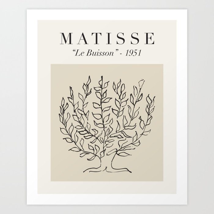 Matisse - "Le Buisson", Mid Century Abstract Art Decor Art Print