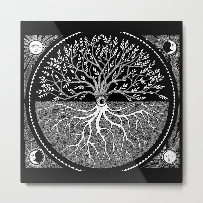 Druid Tree of Life Metal Print - Square Metal Wall Art