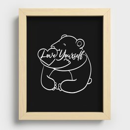 Love Yourself Cute Bear Illustration Recessed Framed Print