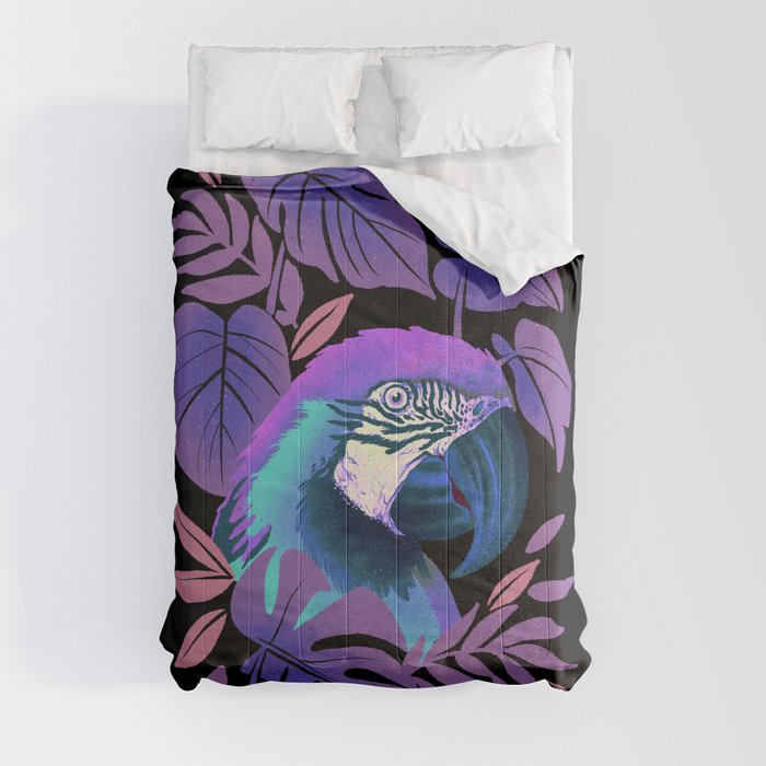 Purple Parrot Monstera Love Comforter