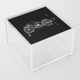 1919 Motorcycle Patent Black White Acrylic Box