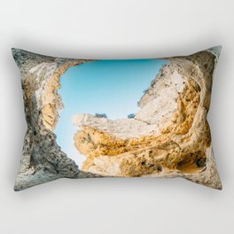Natural Rock Formations In Lagos, Algarve Portugal, Travel Photo, Large Printable Photography Rectangular Pillow