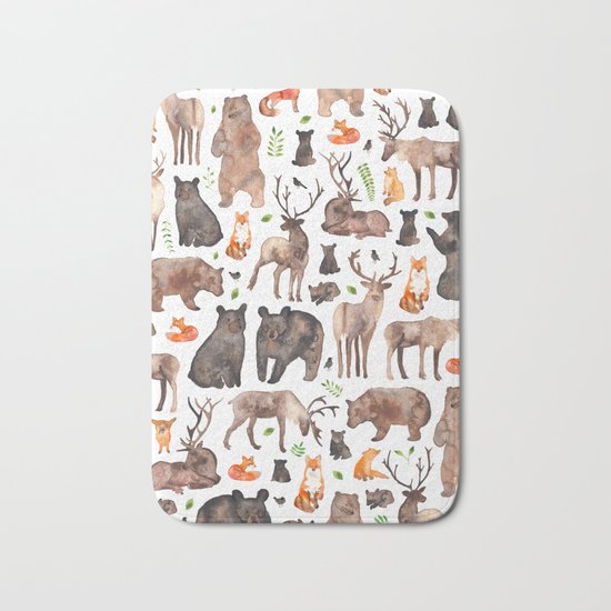 Woodland Animals Bath Mat