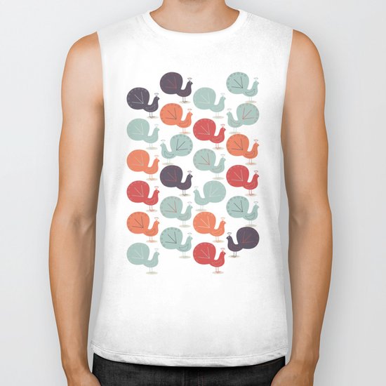 Peacock Pattern Biker Tank