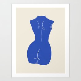 nude III / blue Art Print