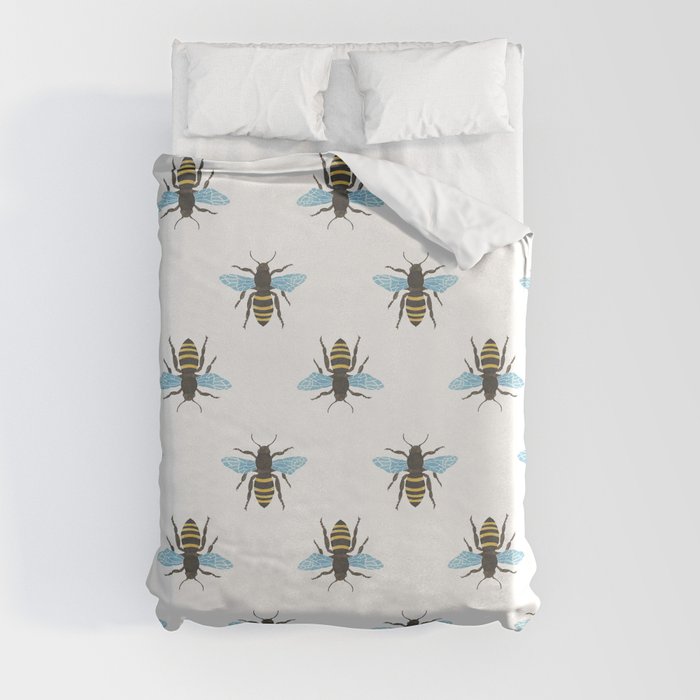 Watercolour Bee Pattern Duvet Cover