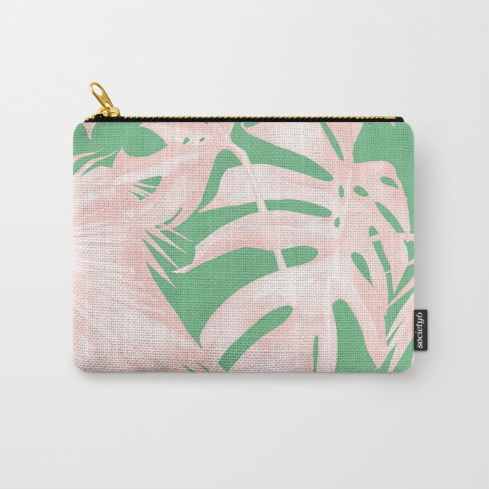 Island Love Seashell Pink + Green Carry-All Pouch