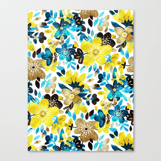 Happy Yellow Flower Collage Canvas Print
