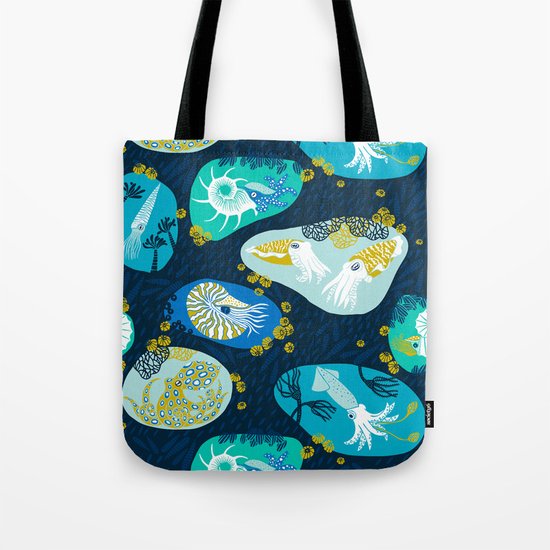 Cephalopods through time Tote Bag