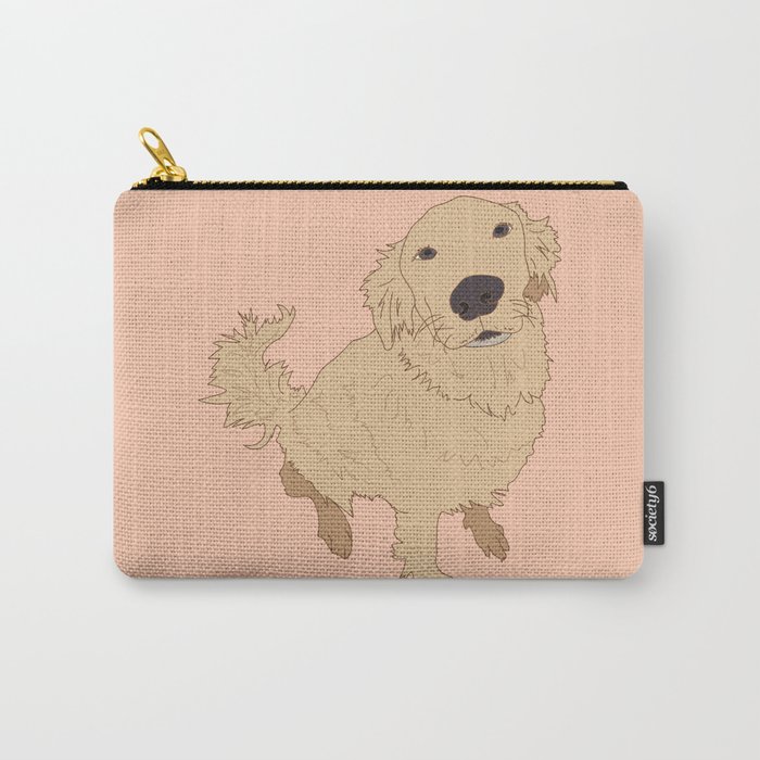 Golden Retriever Love Dog Illustrated Print Carry-All Pouch
