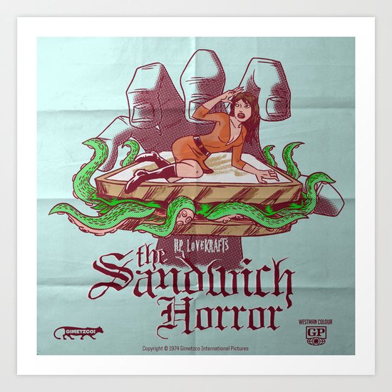 H.P. LoveKRAFT's The Sandwich Horror Art Print
