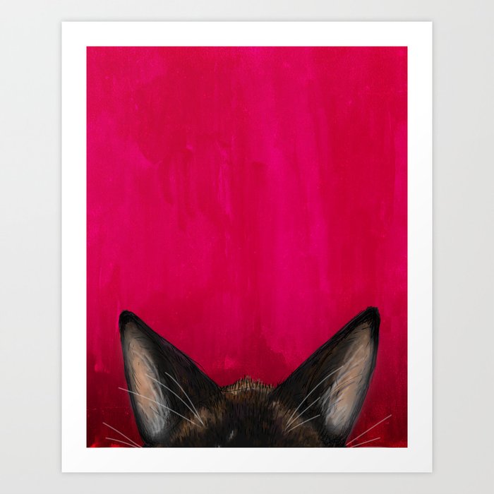 Snowshoe Cat Ears Art Print