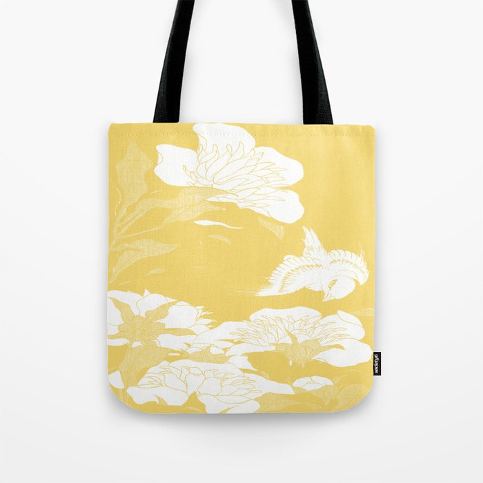 japanese flowers. Yellow Tote Bag