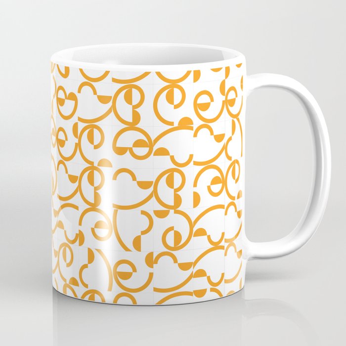 Lots of yellow curves tiles Coffee Mug