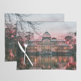 Spain Photography - The Glass Palace In Madrid By The Pink Sky  Placemat