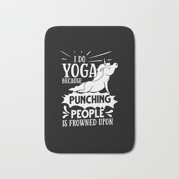 Yoga Unicorn Beginner Workout Quotes Meditation Bath Mat