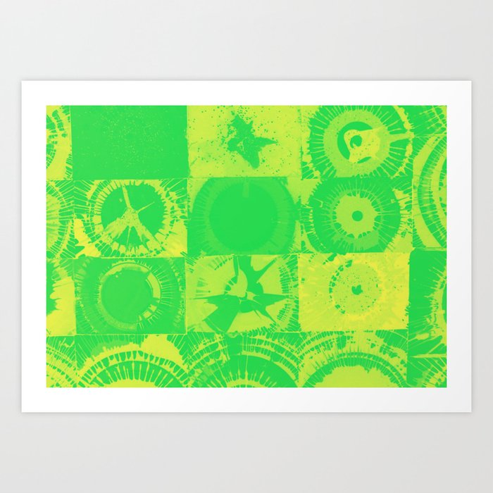 Color Explosion Green and Yellow Version Art Print