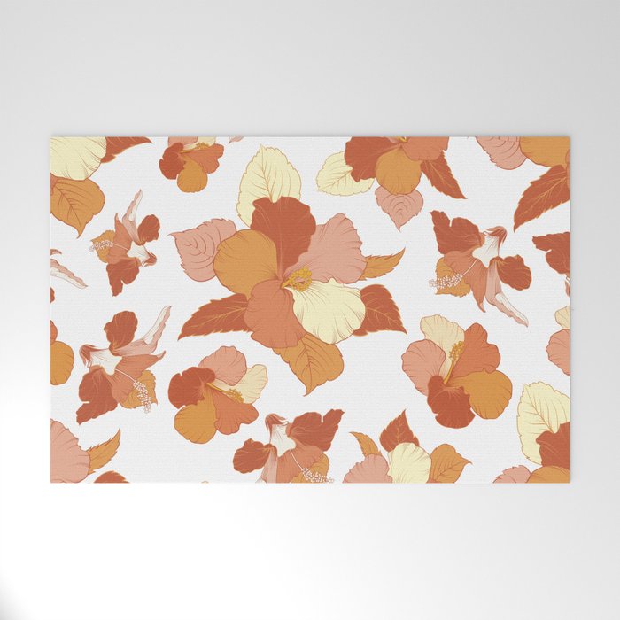 big colorful flowers Welcome Mat