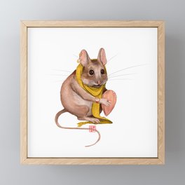 Deer mouse with a nut Framed Mini Art Print