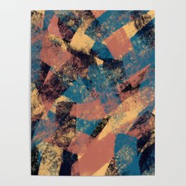 Abstract Painting Blue Poster