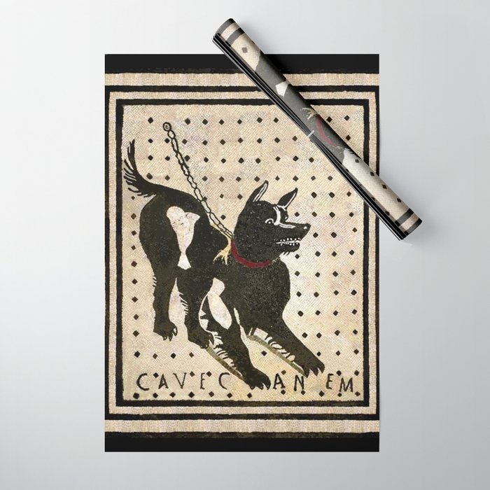 Pompeii Dog mosaic (Beware of Dog) Wrapping Paper