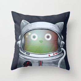 Cat Astronaut Throw Pillow