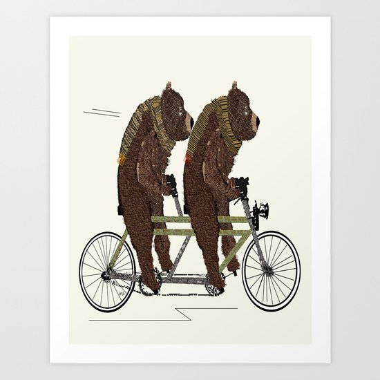 grizzly bears lets tandem Art Print