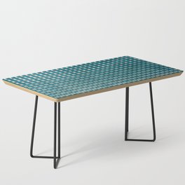 Turquoise Blue Plaid Pattern Coffee Table