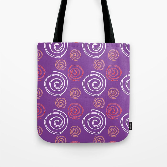 Twirly Swirly Purple Tote Bag