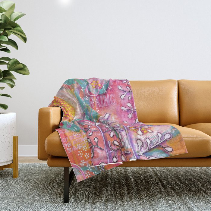"bright forest" Throw Blanket