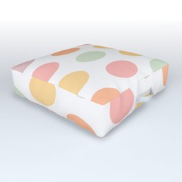 Pastel Spring Polka-Dots Outdoor Floor Cushion | Simplistic, Modern, Basic, Whimsical, Homedecor, Graphicdesign, Geometric, Springsummer, Orange, Geometricpattern 