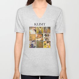 Klimt - Collage V Neck T Shirt