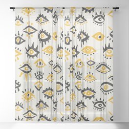 Mystic Eyes – Yellow & Black Sheer Curtain