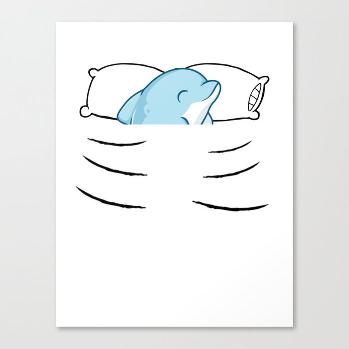 Official Sleeping Shirt Sleeping Dolphin Canvas Print
