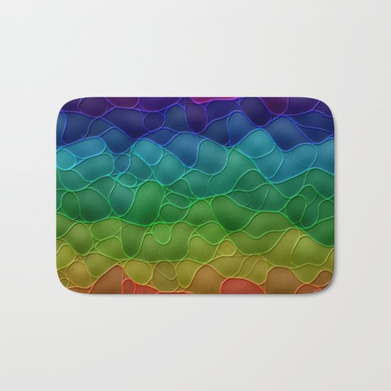 Rainbow abstraction Bath Mat