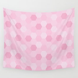 Pink Hexagon polygon pattern. Digital Illustration background Wall Tapestry