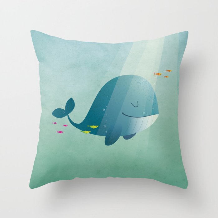 Whale print Throw Pillow