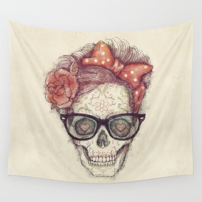 Hipster Girl is Dead Wall Tapestry
