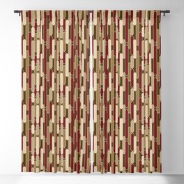 Modern Tabs in Brown, Burgundy and Tan Blackout Curtain