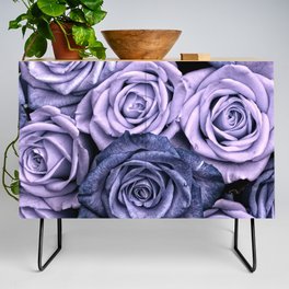 PURPLE ROSES floral flowers violet Credenza