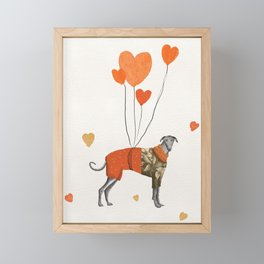 The greyhound with the balloons Framed Mini Art Print