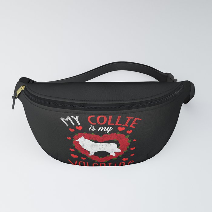 Dog Animal Hearts Day Collie My Valentines Day Fanny Pack