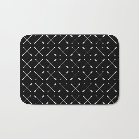 White Arrows Pattern Bath Mat