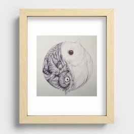 Yin Yang Owl Recessed Framed Print
