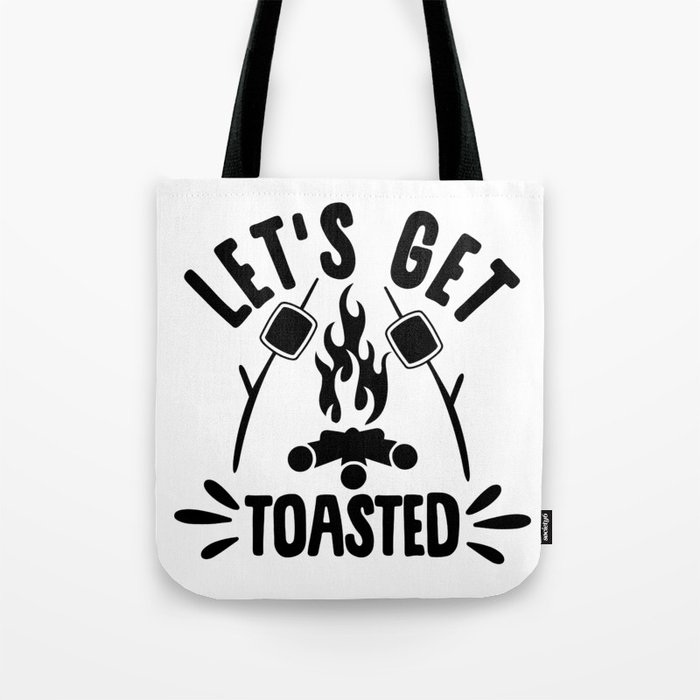 Let's Get Toasted Funny Camping Tote Bag