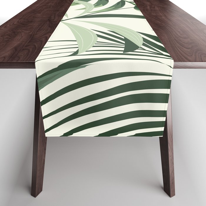 Cozy Green Leaves and Plants Table Runner