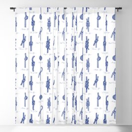 Nautical Knots (White and Navy) Blackout Curtain