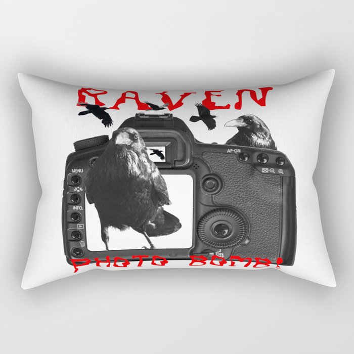 Raven Photo Bomb! Rectangular Pillow
