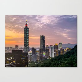 Sunset over Taipei Canvas Print