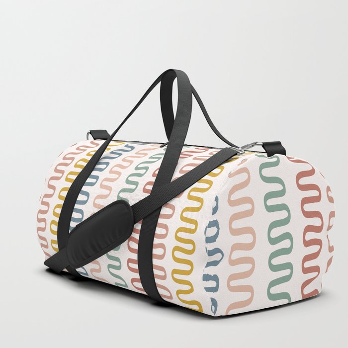 Abstract Shapes 232 in Pastel Boho Summer Shades (Snake Pattern Abstraction) Duffle Bag